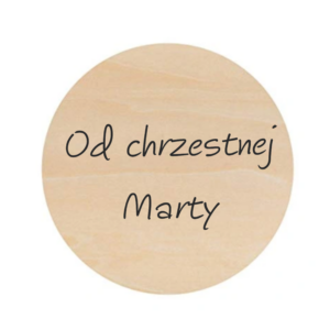 drewniane kółko z dedykacją