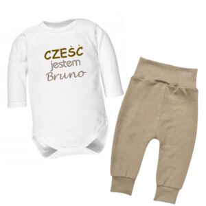 komplet niemowlęcy body i spodnie