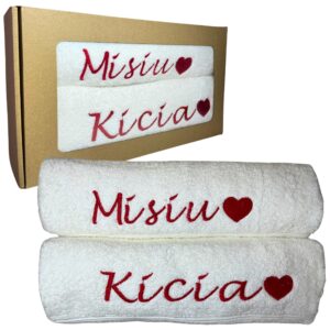 zestaw ręczników z haftem