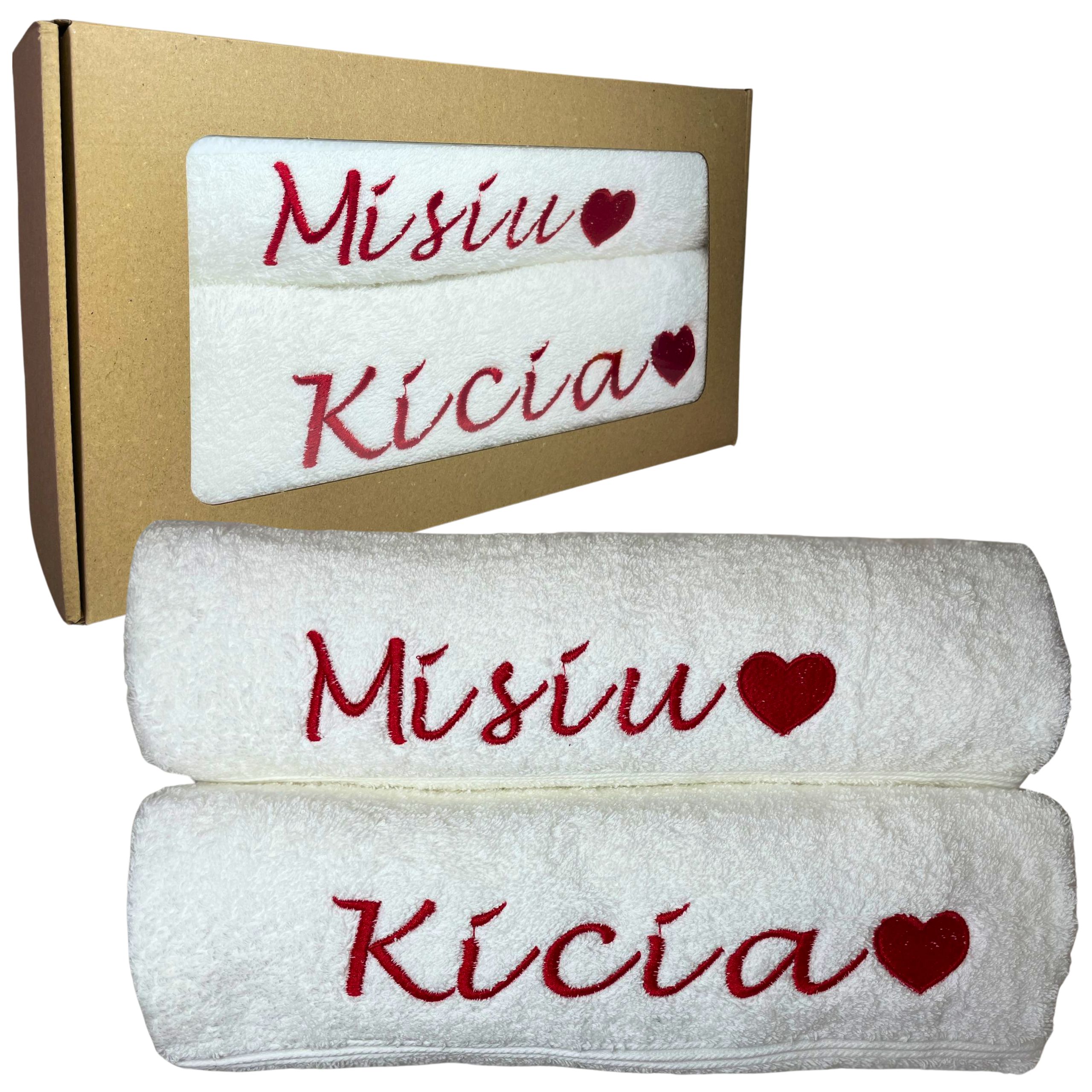 zestaw ręczników z haftem