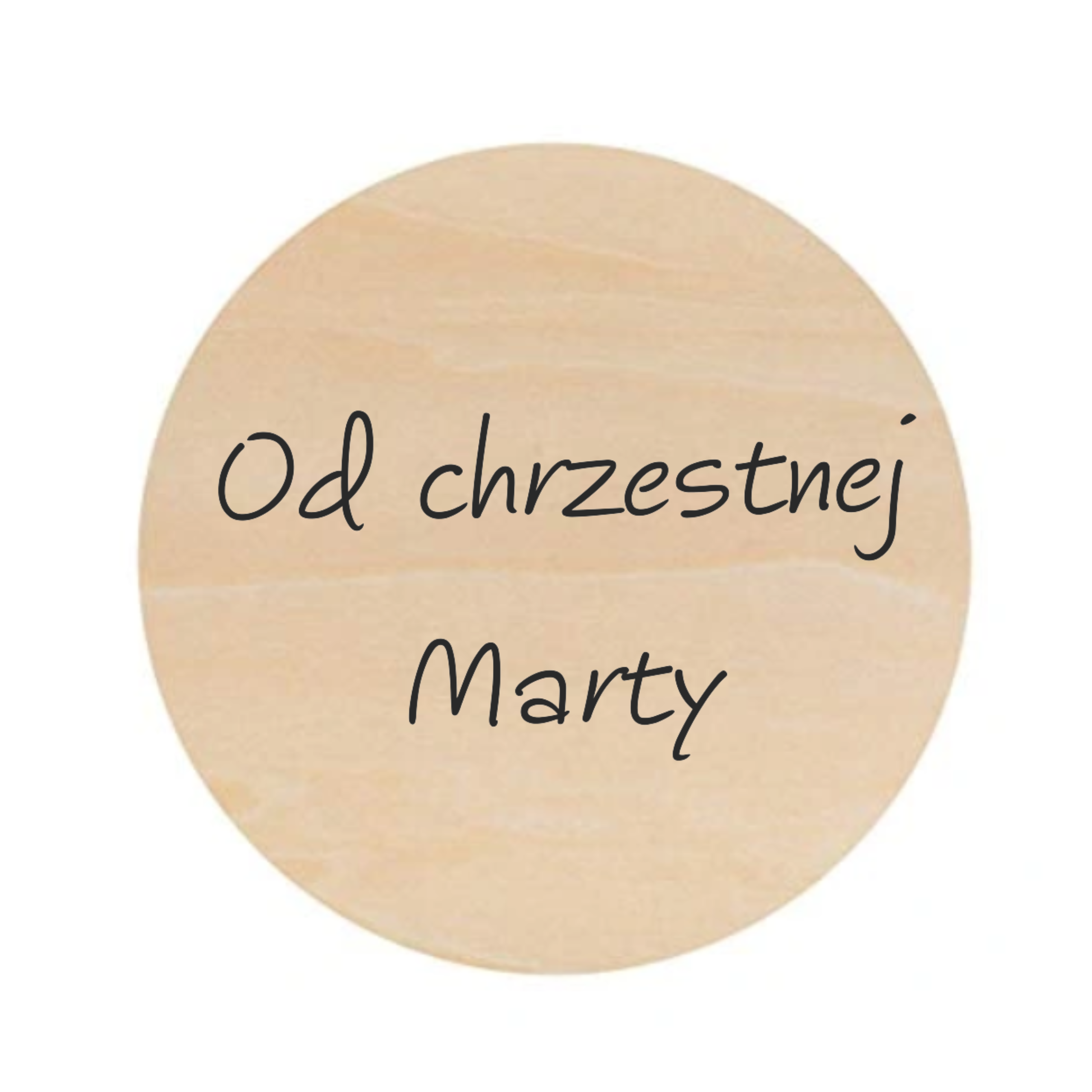 drewniane kółko z dedykacją