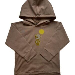 bluza z haftem miś ciemny beż