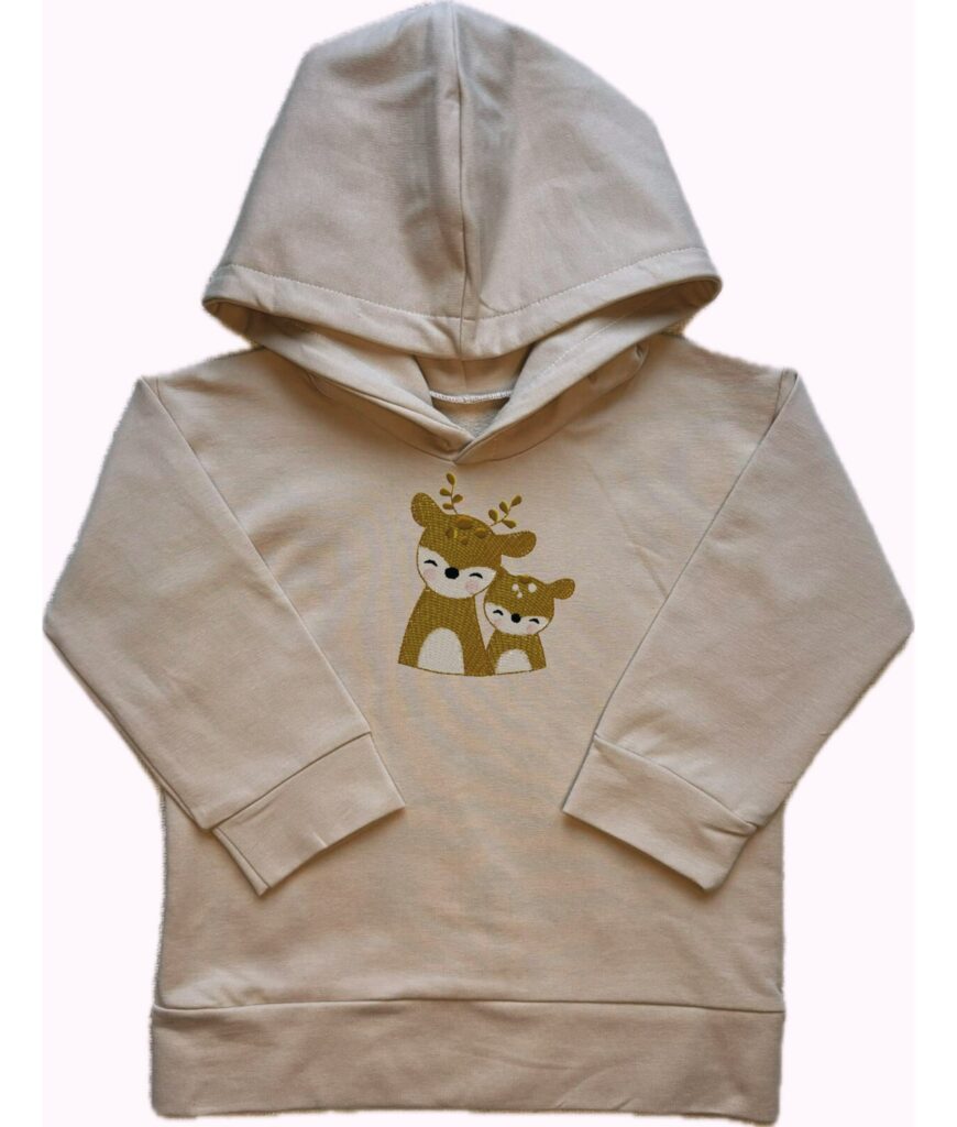 bluza z haftem sarenki jasny beż