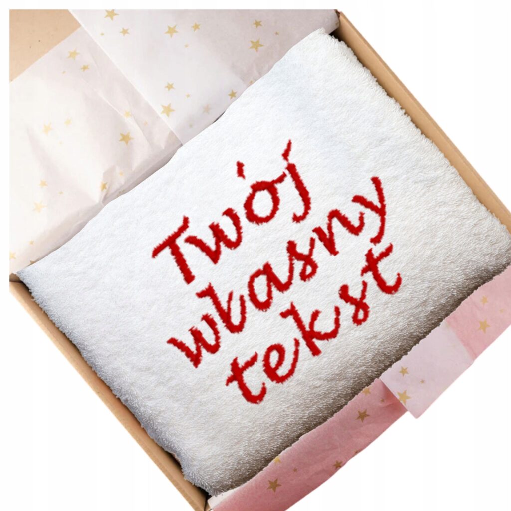 ręcznik z własnym tekstem