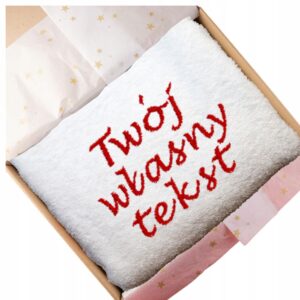 ręcznik z własnym tekstem