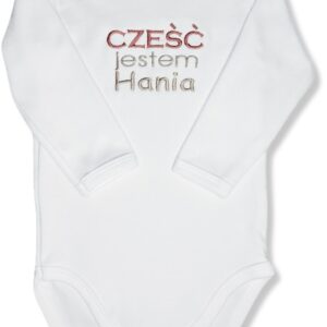 Body niemowlęce z imieniem dziecka HAFT