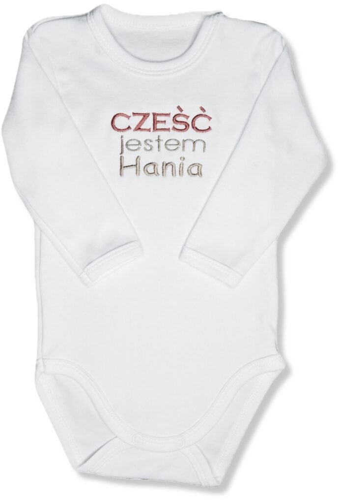 body niemowlęce z imieniem