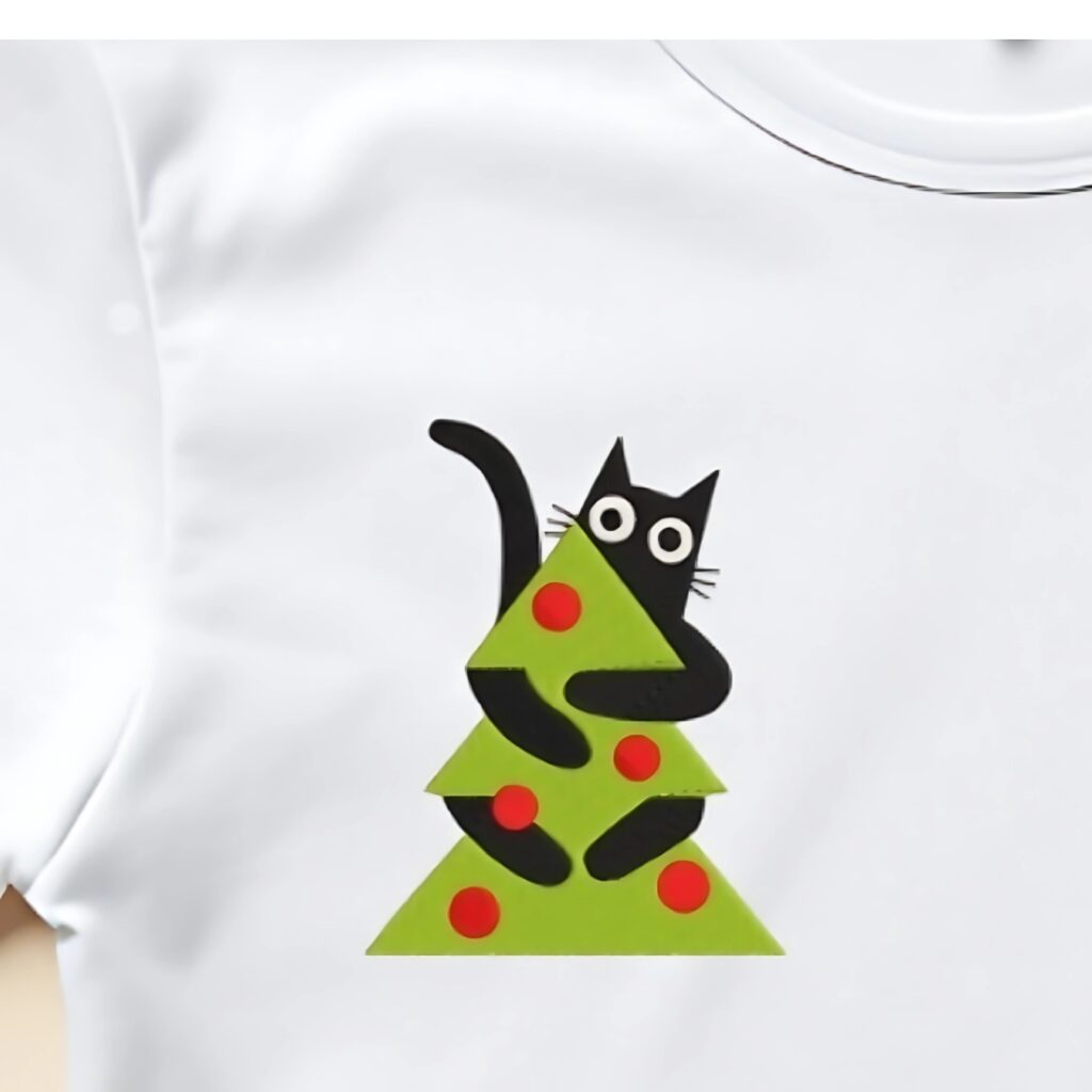 haft świąteczny kot