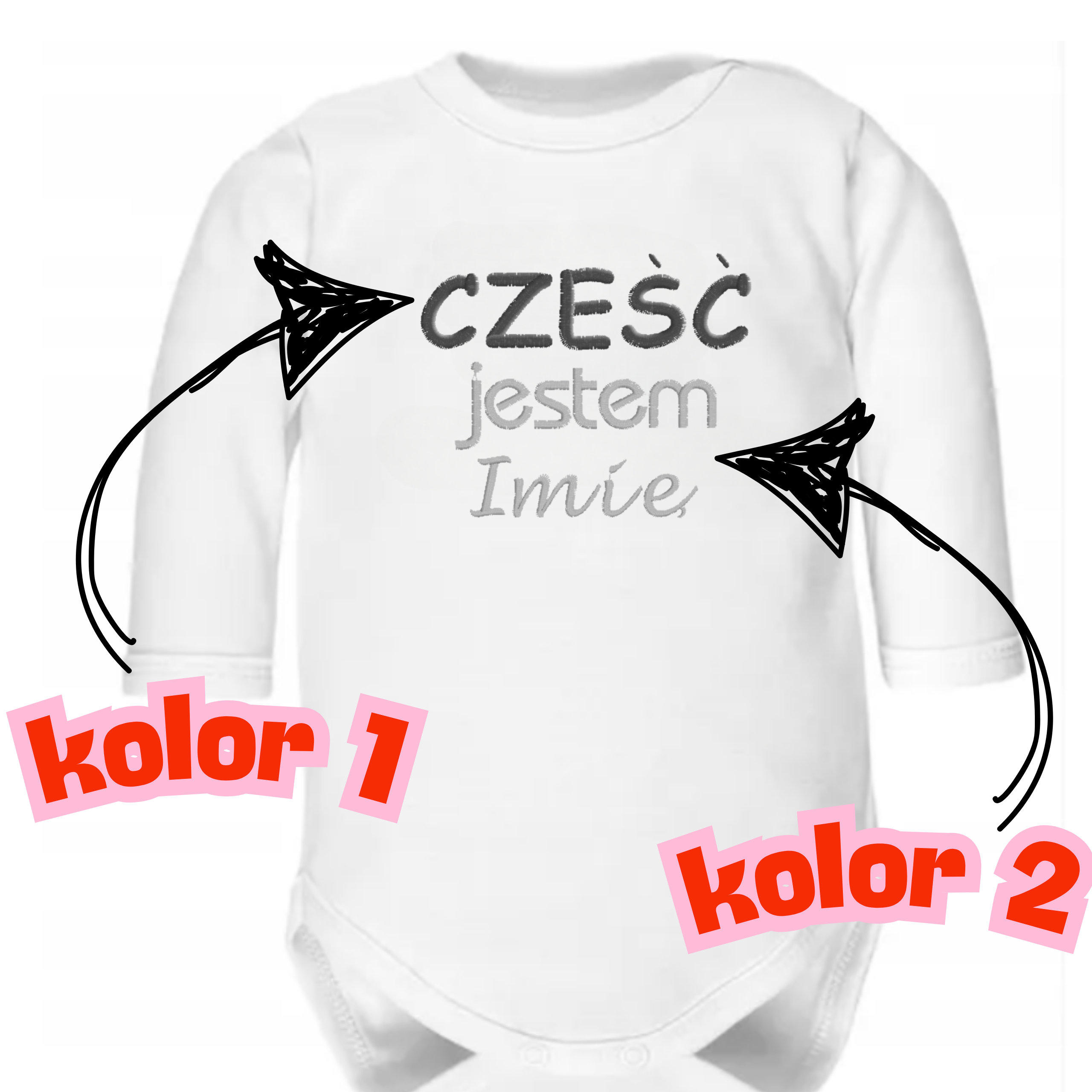 body niemowlęce z imieniem