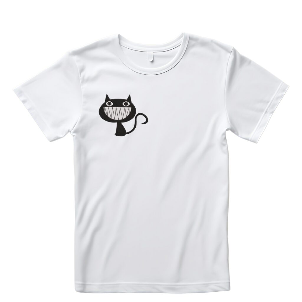 koszulka z haftem kot