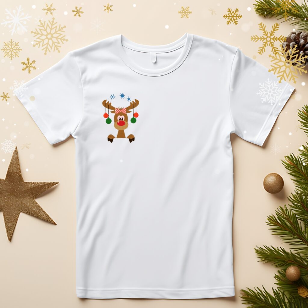 koszulka świąteczna z haftem