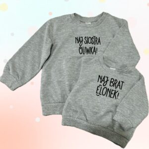 bluzy dla rodzeństwa z personalizacją