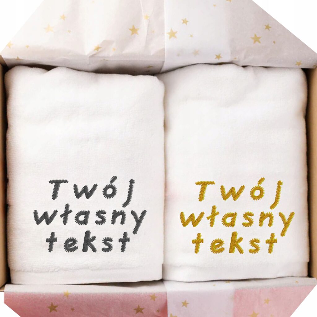 zestaw ręczników z haftem