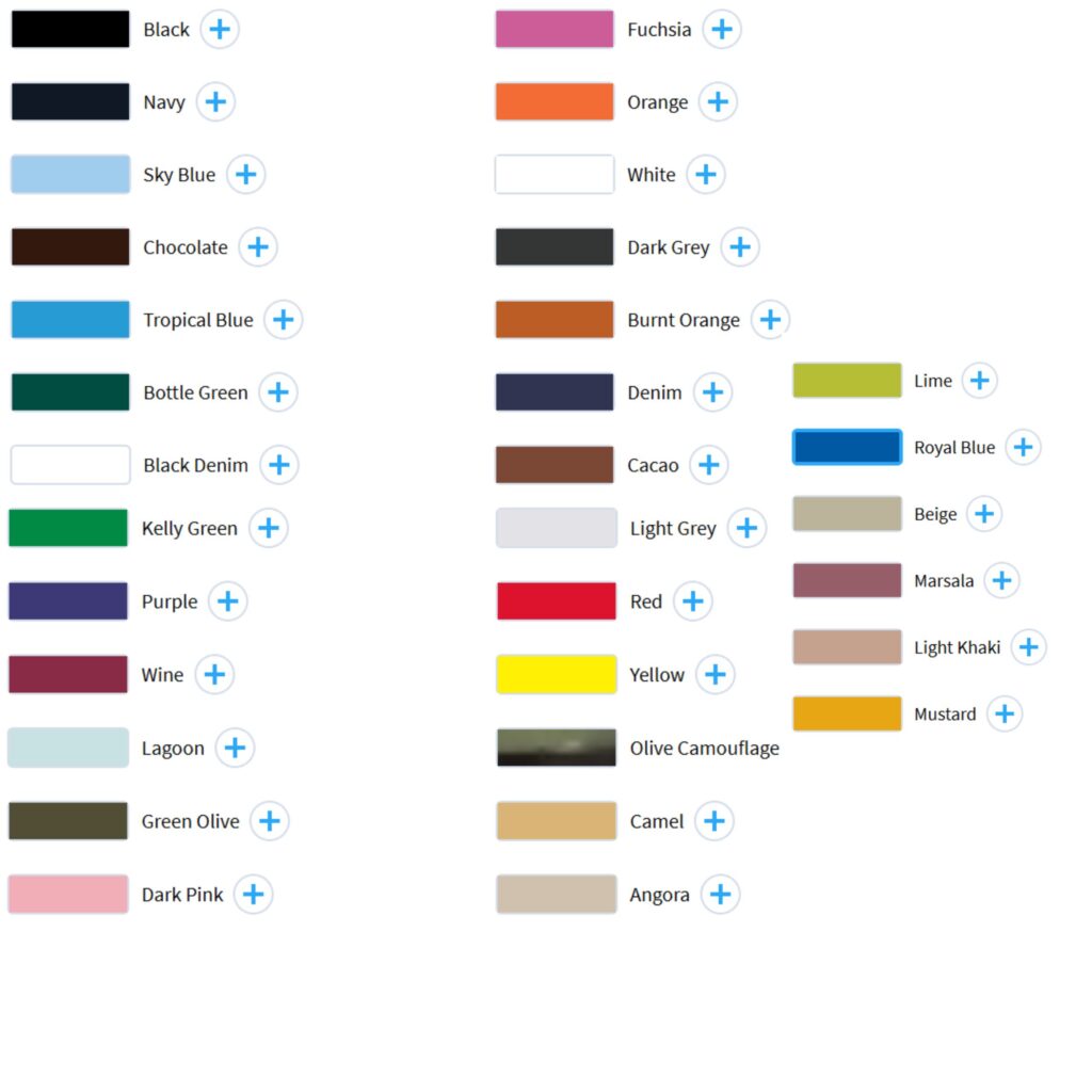 fartuchy kariban 885 kolorystyka